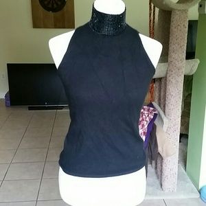 Ralph Lauren, sleeveless, cashmere sweater.